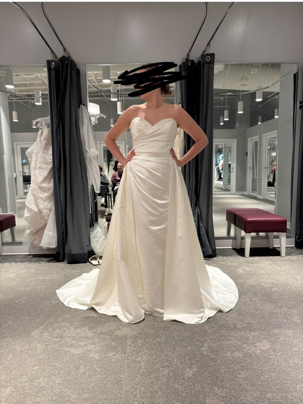 Strapless Ivory Wedding Gown with Overskirt (two-piece set)